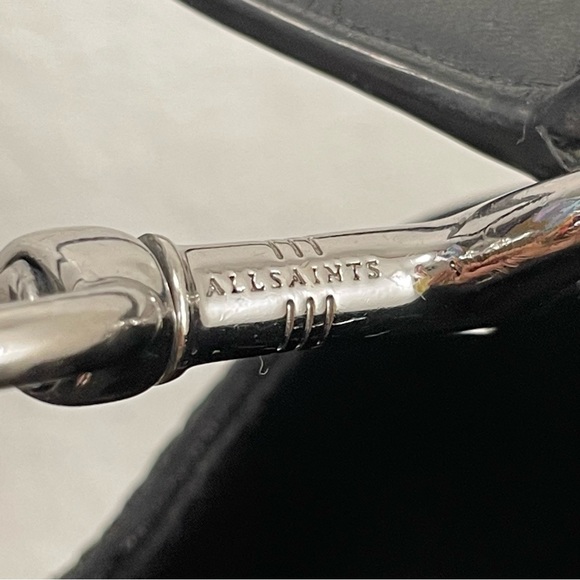 All Saints VOLTAIRE NORTH/SOUTH LEATHER TOTE in GUNMETAL Shoulder/Crossbody Bag - Picture 10 of 12